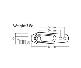 Power HD Aluminum Clamping Servo Horn, 25T, 20/24mm