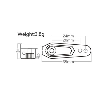 Power HD Aluminum Clamping Servo Horn, 25T, 20/24mm