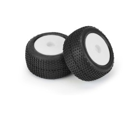 Pro-Line Hole Shot Off-Road Mini-T 2.0 Tires Mounted on White Wheels (2) for Mini-T 2.0 Front or Rear