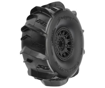 Pro-Line Dumont Sand/Snow Tires Mounted on Raid Black 6x30 Removable 17mm Hex Wheels (2) for Mojave 6S and UDR Front or Rear