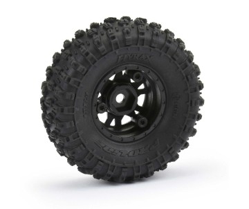 Pro-Line 1/24 Hyrax F/R 1.0 TRS Mounted 7mm Black Impulse (4)