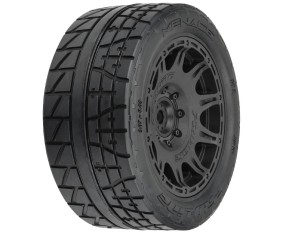 Pro-Line Menace HP 5.7 inches Street BELTED Tires Mounted on Raid Black 8x48 Removable 24mm Hex Wheels (2) for X-MAXX, KRATON 8S & Other Large Vehicles Front or Rear