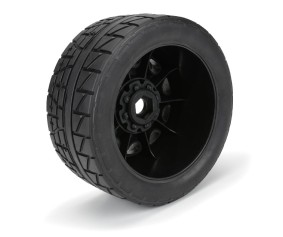 Pro-Line Menace HP 5.7 inches Street BELTED Tires Mounted on Raid Black 8x48 Removable 24mm Hex Wheels (2) for X-MAXX, KRATON 8S & Other Large Vehicles Front or Rear