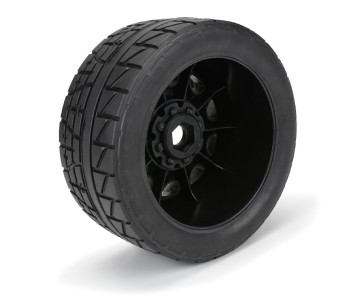 Pro-Line Menace HP 5.7 inches Street BELTED Tires Mounted on Raid Black 8x48 Removable 24mm Hex Wheels (2) for X-MAXX, KRATON 8S & Other Large Vehicles Front or Rear