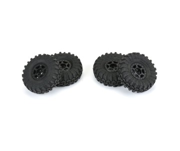 Pro-Line 1/24 Super Swamper F/R 1.0 Tires Mounted 7mm Black (4)