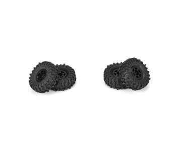 Pro-Line 1/24 MT Baja Pro X F/R 1.0 Tires Mounted 7mm Black (4)