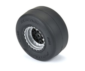 Pro-Line Racing 1/16 Reaction Rear Tires MTD 8mm Black/Silver (2): Losi Mini Drag