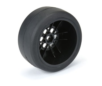Pro-Line Racing 1/16 Reaction Rear Tires MTD 8mm Black/Silver (2): Losi Mini Drag