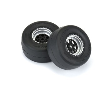 Pro-Line Racing 1/16 Reaction Rear Tires MTD 8mm Black/Silver (2): Losi Mini Drag