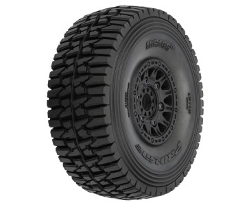 Pro-Line Mirage TT BELTED Tires Mounted on Raid Black 6x30 Removable 17mm Hex Wheels (2) for Mojave 6S and UDR Front or Rear
