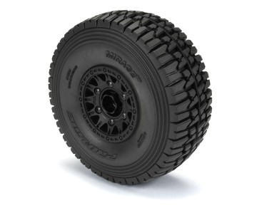 Pro-Line Mirage TT BELTED Tires Mounted on Raid Black 6x30 Removable 17mm Hex Wheels (2) for Mojave 6S and UDR Front or Rear