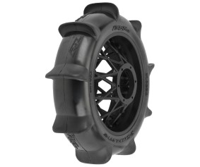 Pro-Line Roost MX Sand/Snow Paddle Motorcycle Tire Mounted on Black Wheel for Promoto-MX Rear