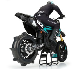 Pro-Line Roost MX Sand/Snow Paddle Motorcycle Tire Mounted on Black Wheel for Promoto-MX Rear