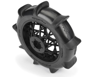 Pro-Line Roost MX Sand/Snow Paddle Motorcycle Tire Mounted on Black Wheel for Promoto-MX Rear