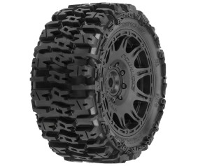 Pro-Line Trencher 5.7in Tires Mounted on Raid Black 8x48 Removable 24mm Hex Wheel 2 for X-MAXX, KRATON 8S & Other Large Vehicles Front or Rear