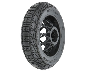 Pro-Line Hot Lap S3 Motorcycle Rear Tire Mounted on Black Supermoto Wheel for Promoto-MX Rear