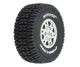 Pro-Line Mirage TT F/R Tires Mounted 12mm Hex Satin Silver Impulse (4) for Arrma Mojave Grom