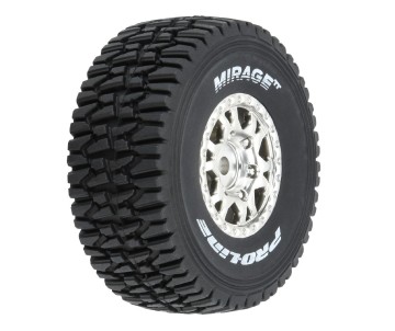 Pro-Line Mirage TT F/R Tires Mounted 12mm Hex Satin Silver Impulse (4) for Arrma Mojave Grom