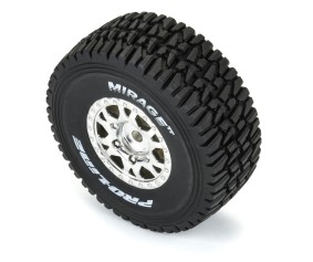 Pro-Line Mirage TT F/R Tires Mounted 12mm Hex Satin Silver Impulse (4) for Arrma Mojave Grom