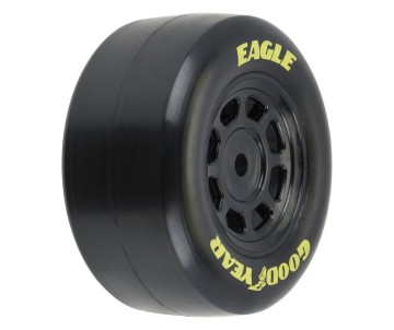 Pro-Line Racing Goodyear Eagle Tire F/R MTD Steel Racing Wheels Black for Losi NASCAR