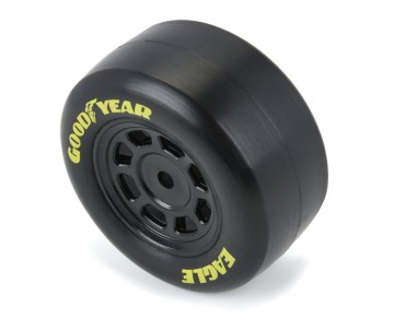 Pro-Line Racing Goodyear Eagle Tire F/R MTD Steel Racing Wheels Black for Losi NASCAR