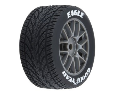 Pro-Line Racing Goodyear Eagle Rain Tire F/R MTD Gray for Losi NASCAR Racecar (4)