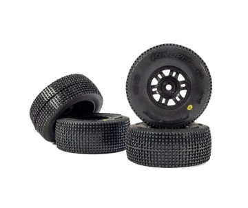 Pro-Line King-Pin F/R Tires Mounted 12mm Hex Black Split Six Mojave Grom (4)