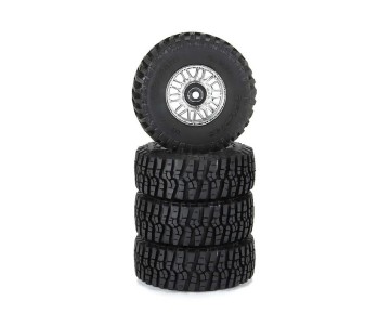 Pro-Line Flat Iron Front/Rear Tires Mounted 12mm Hex Chrome Diablo (4): TYPHON GROM