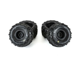 Pro-Line Dreadnaught Mounted Black Wheel F/R (4) for Arrma GORGON/QUAKE GROM