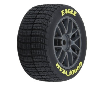 Pro-Line Racing Goodyear Eagle Dirt Tire F/R MTD Grey for Losi NASCAR Racecar (4)
