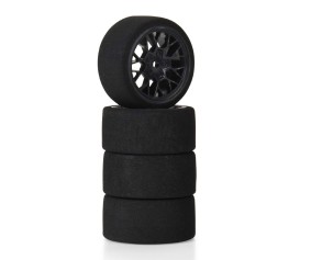Pro-Line Fifty6 Foam Tire Mounted on Circuit Black Wheel 8mm Hex (4)
