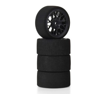 Pro-Line Fifty6 Foam Tire Mounted on Circuit Black Wheel 8mm Hex (4)