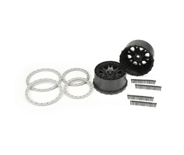 Pro-Line Impulse Pro-Loc Black Wheels with Stone Gray Rings for X-MAXX Front or Rear