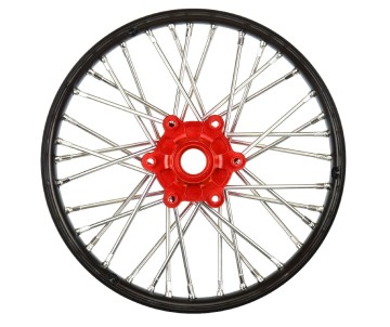 Pro-Line 1/4 Pro-Spec Aluminum V2 Bead Front Wheel, Assembled, Black/Red: Promoto-MX