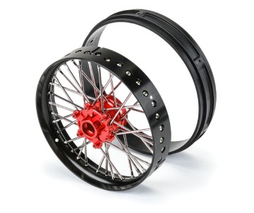 Pro-Line 1/4 Pro-Spec Aluminum V2 Bead Front Wheel, Assembled, Black/Red: Promoto-MX