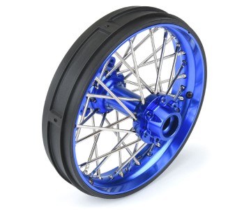 Pro-Line 1/4 Pro-Spec Aluminum V2 Bead Rear Wheel, Assembled, Blue: Promoto-MX