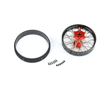 Pro-Line 1/4 Pro-Spec Aluminum V2 Bead Rear Wheel, Assembled, Black/Red: Promoto-MX