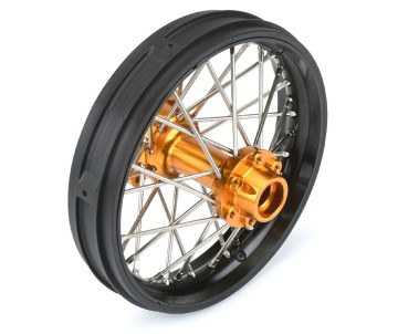 Pro-Line 1/4 Pro-Spec Aluminum V2 Bead Rear Wheel, Assembled, Black/Gold: Promoto-MX