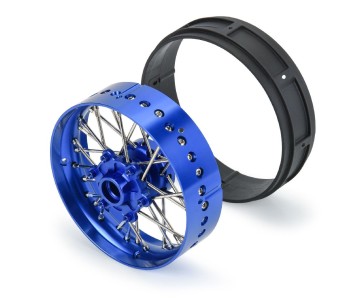 Pro-Line Pro-Spec Aluminum V2 Bead Front Wheel Assembled, Blue for Losi Promoto-SM