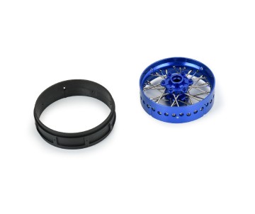 Pro-Line Pro-Spec Aluminum V2 Bead Front Wheel Assembled, Blue for Losi Promoto-SM