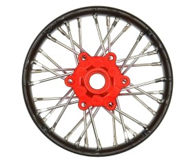 Pro-Line Pro-Spec Aluminum V2 Bead Front Wheel Assembled, Black/Red for Losi Promoto-SM