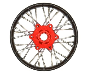Pro-Line Pro-Spec Aluminum V2 Bead Front Wheel Assembled, Black/Red for Losi Promoto-SM
