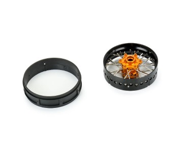 Pro-Line Pro-Spec Aluminum V2 Bead Front Wheel Assembled, Black/Gold for Losi Promoto-SM