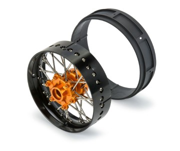 Pro-Line Pro-Spec Aluminum V2 Bead Front Wheel Assembled, Black/Gold for Losi Promoto-SM