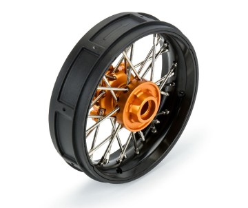 Pro-Line Pro-Spec Aluminum V2 Bead Front Wheel Assembled, Black/Gold for Losi Promoto-SM