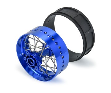 Pro-Line Pro-Spec Aluminum V2 Bead Rear Wheel Blue/Blue (1): Losi Promoto-SM