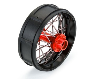 Pro-Line Pro-Spec Aluminum V2 Bead Rear Wheel Black/Red (1): Losi Promoto-SM