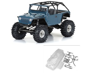 Pro-Line 2004 Jeep LJ Clear Body with Trail Cage & Scale Molded Accessories for 12.3