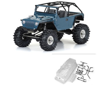Pro-Line 2004 Jeep LJ Clear Body with Trail Cage & Scale Molded Accessories for 12.3