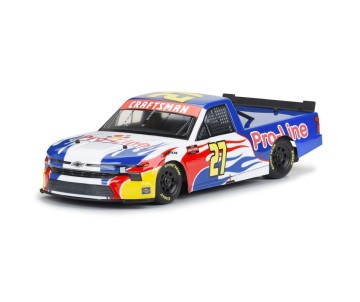 Pro-Line Racing Pre-Cut 2024 Chevrolet Silverado NASCAR Truck Series Clear Body for Losi NASCAR Racecar